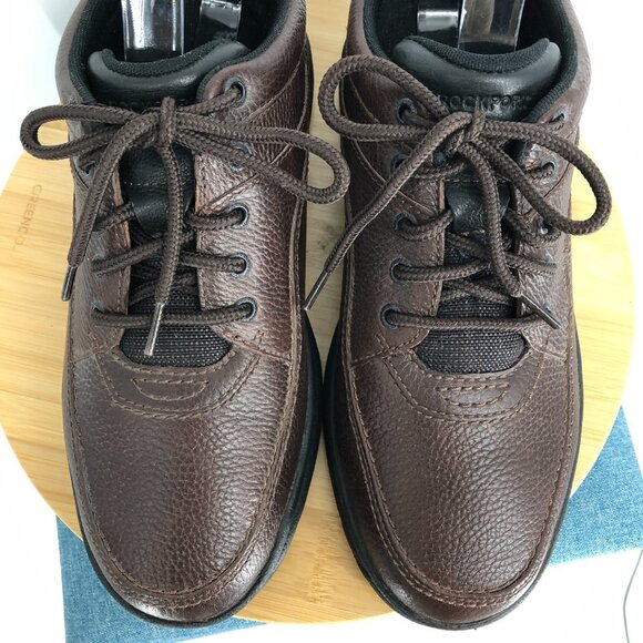 Rockport Men's Brown World Tour Classic Leather Sneakers size 10.5 - Picture 7 of 14